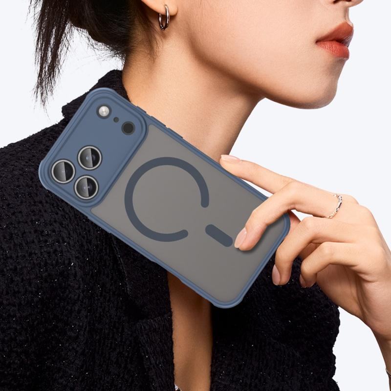 Матовый frosted чехол для телефона для iPhone 17 Air Pro Max Покрытие отталкивающее масло Магнитный Мягкий силикон Защита объектива 17 Promax Чехол