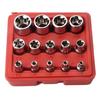 Perfactool 14 Piece Set E-Type 6-Flower Socket Head Torx Star Bit Combination Wrench 1/2 3/8 1/4 Auto Car Repair Tool E4-24MM