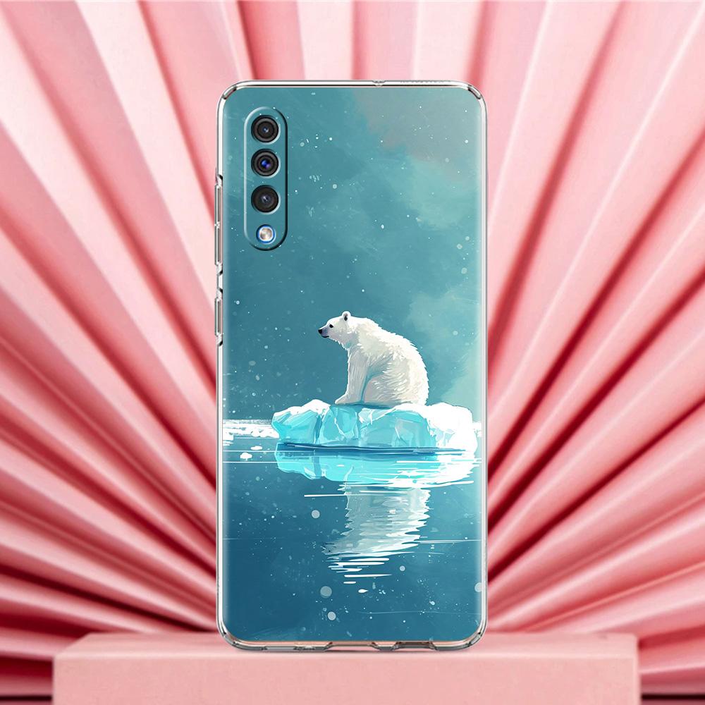 Чехол для телефона Samsung A56 A36 A26 A24 A16 A14 A12 A32 A50 A70 A20E A22 A40 A34 A54 A42 A52 5G A04s A06 Крышка белый медведь