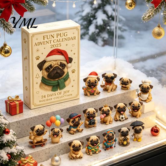 Christmas Advent Calendar 2026 Owl/Dog Calendar, 24 Days Countdown with Mini Animal Figurine Box Ornaments, PVC Collectible Figures for Holiday