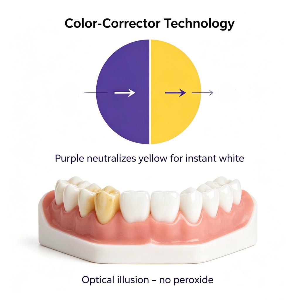 New Purple Whitening Toothpaste – Teeth Color Corrector Restores Nature Brightness Enamel Safe Fresh Breath Daily Oral Care