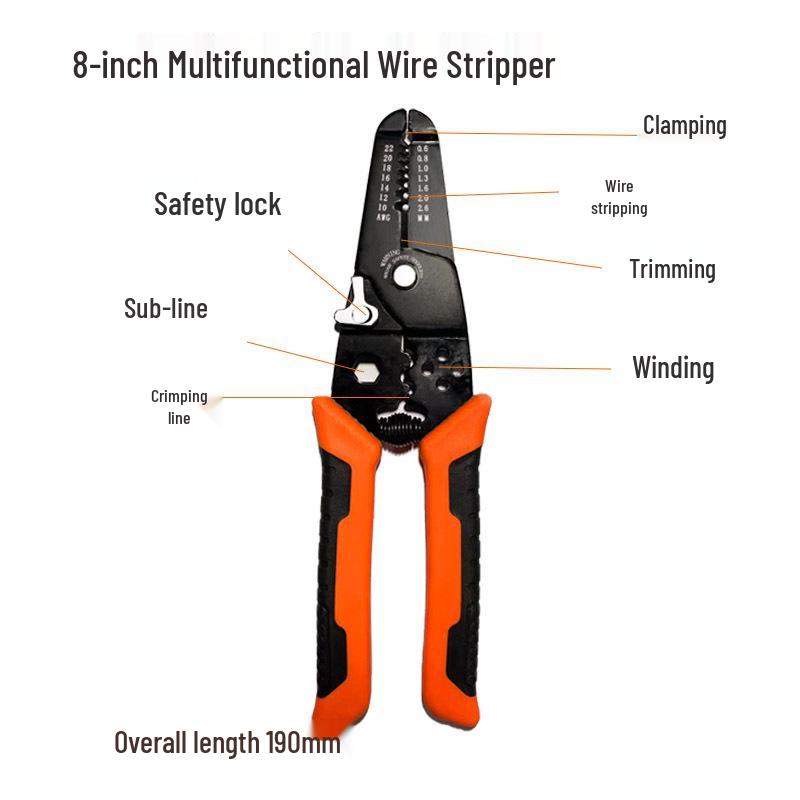 Multifunctional Wire Stripper: Electrician Pliers for Skinning, Crimping, Cutting, and Wire Separation