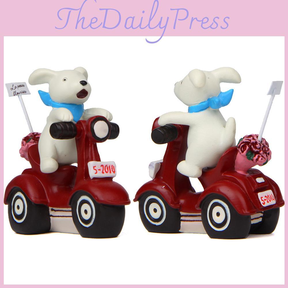 Resin Small Dog Motorcycle Plant Holder Garden Decor For Indoor Plants And Gift