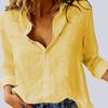 Длинный рукав на пуговицах нестандартной желто-синей белой рубашки для женщин весна-осень однотонные хлопковые рубашки с лацканами футболка