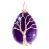 Tree of Life Tree of Life Pendant In Golden Wrap Amethyst + Chain 3,5cm