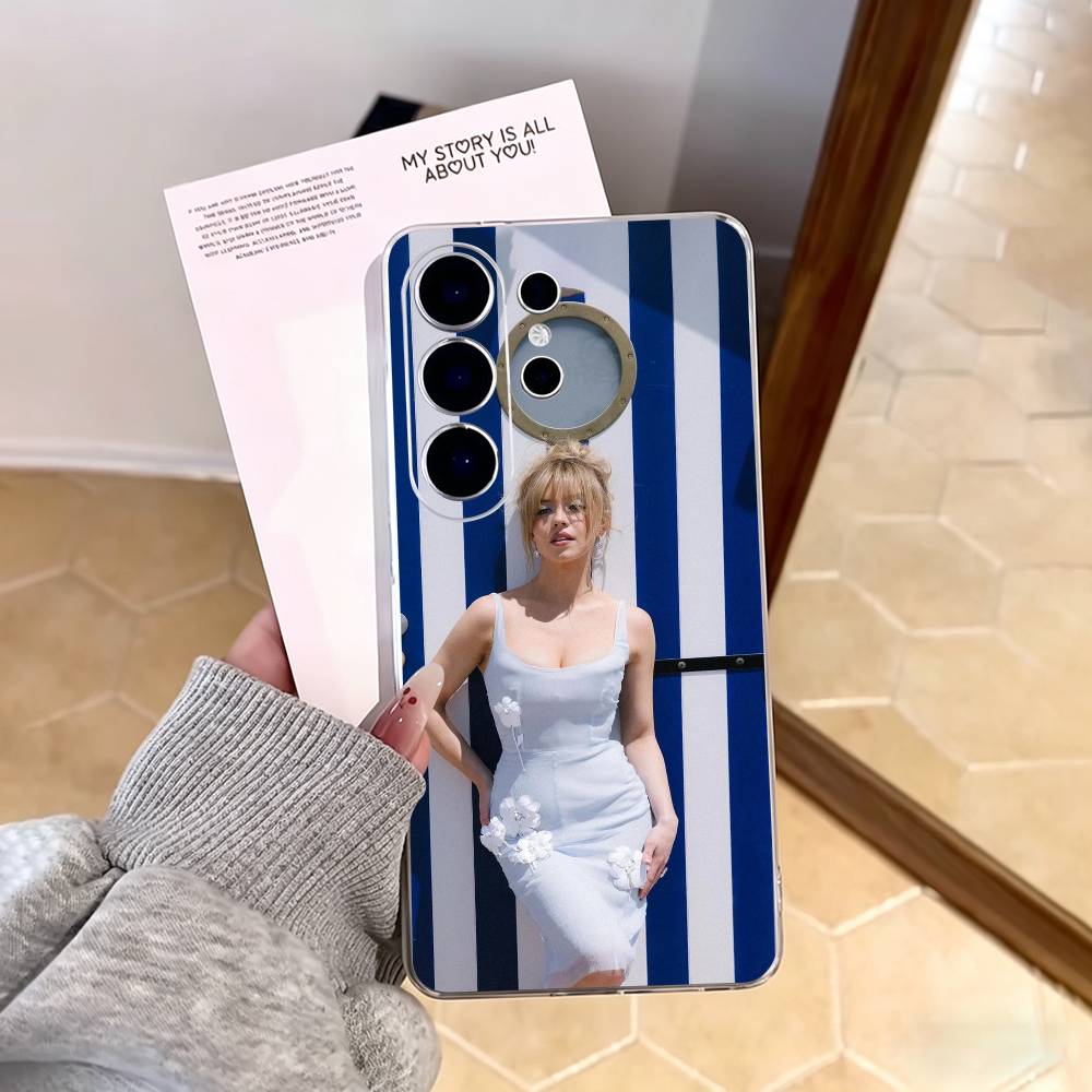 Чехол для телефона Sydney Sweeney для Samsung S25, S24, S21, S22, S23, S30, Ultra, S20, Plus, Fe, Note, 10, 9, 5G Прозрачный чехол