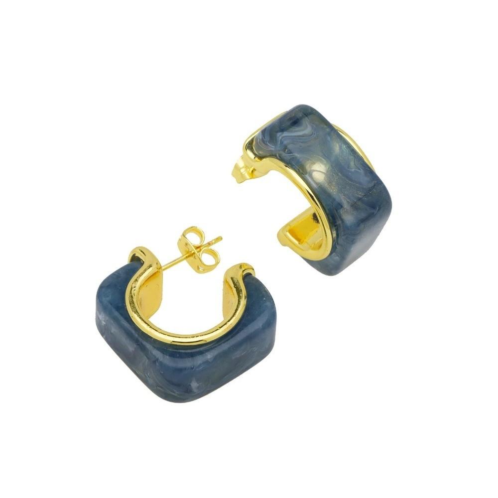 1 Pair Copper Acrylic Earrings 18K Gold Plated Hoop Earrings Resin Earrings  Daily Wear