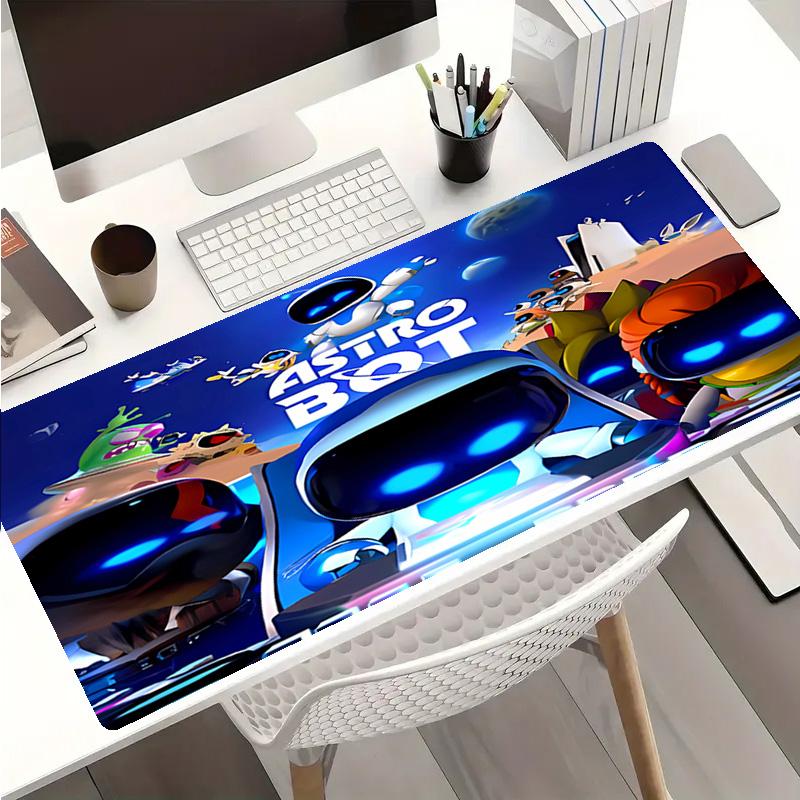 Премиум-коврик для мыши Astro Bot с прошитыми краями, прочный резиновый материал, для рабочего стола и игр. Отличные подарки.