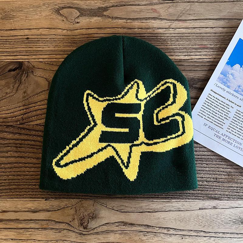 Узор Алфавит Sc Акриловая Шапка Вязаная Шапка Унисекс Теплая Шапка для Использования на Открытом Воздухе