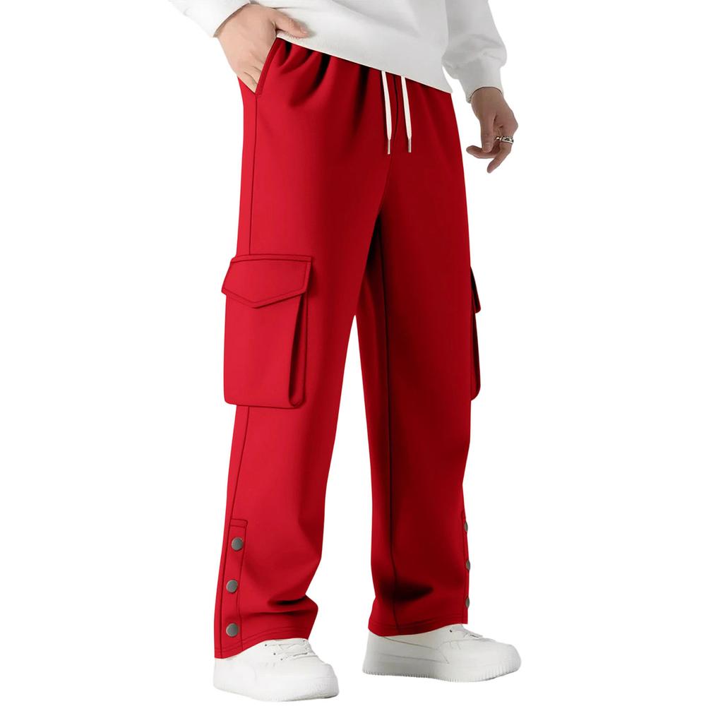 Мужские уличные спортивные свободные повседневные брюки с несколькими карманами рабочие брюки