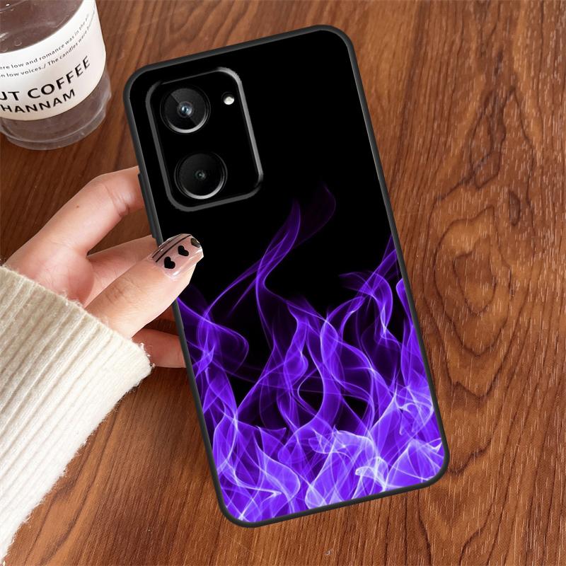 Blue Red Flame Fire For Realme 15 Pro GT7 GT6 10 11 12 13 14 Pro Plus C75 C71 C65 C63 C61 C53 C67 C35 C55 Case