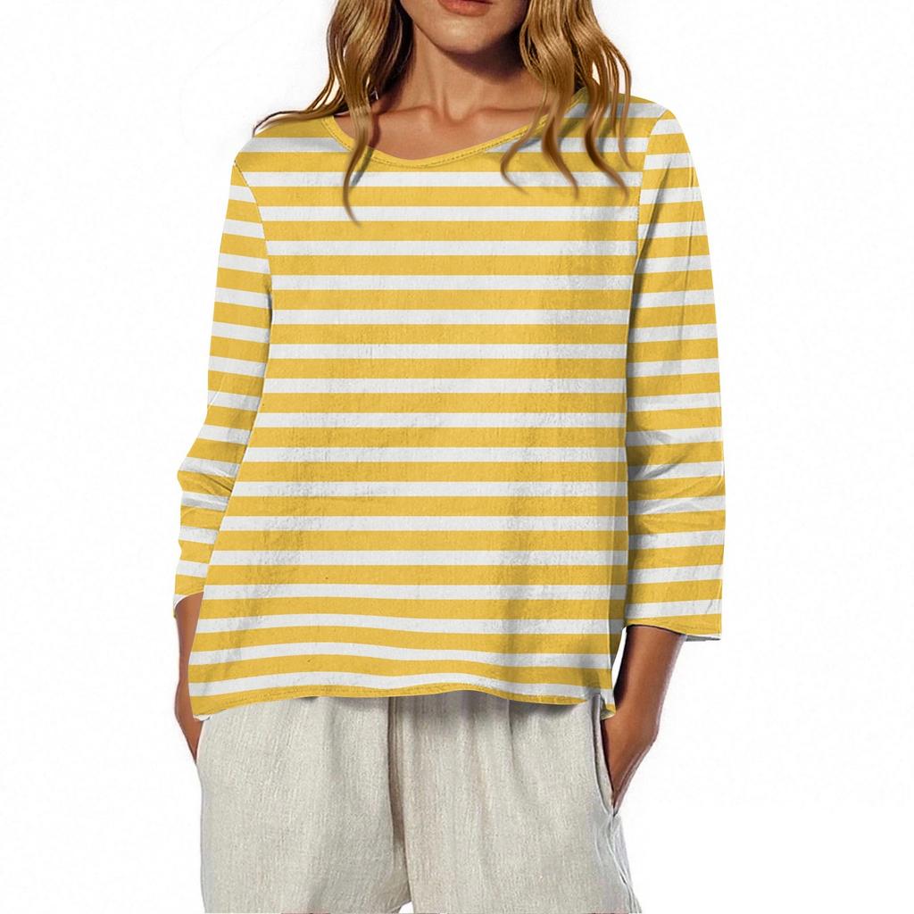 Женская футболка с круглым вырезом и рукавом 3/4 с принтом