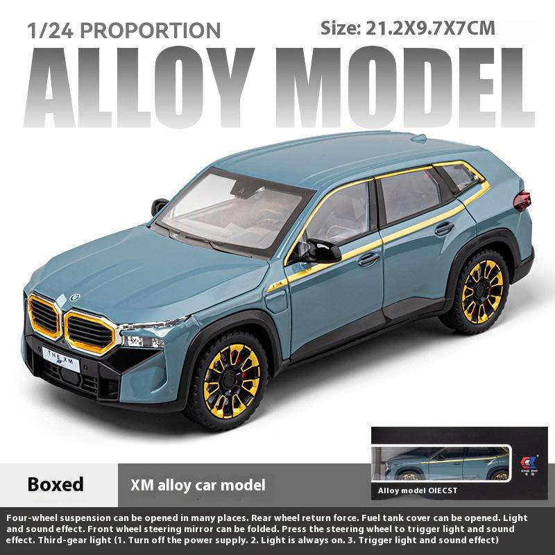 Масштаб 1/24 Симуляция BMW XM Сплав Модель автомобиля Металл Литье под давлением Украшение Звук Свет Детская игрушечная модель автомобиля Подарок на день рождения для мальчика