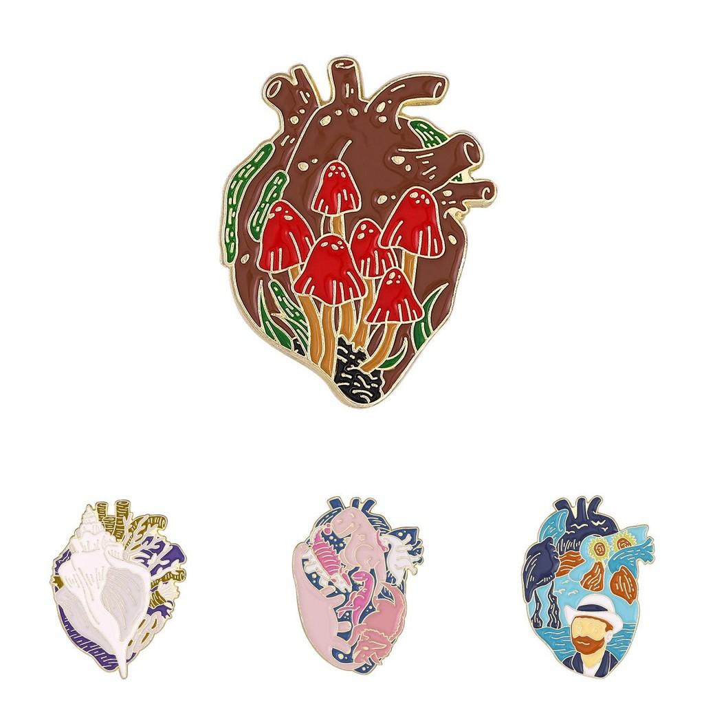 Unique Creative Heart Series Organ Love Heart Brooch Fashion Accessory For Clothing And Bags
