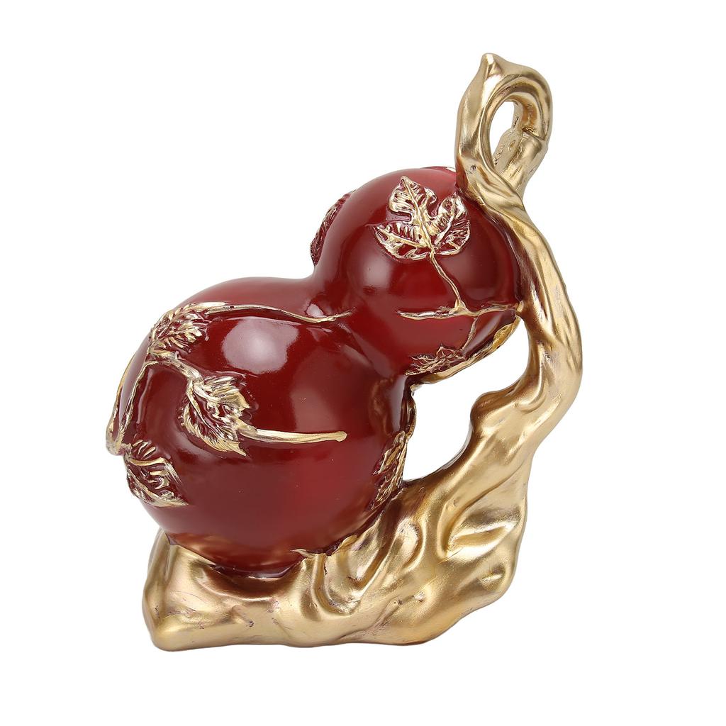 Красная смоляная тыква-статуэтка Богатство Мир Раскрашенная вручную китайская тыква фэн-шуй с противоскользящей накладкой