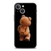 Забавный роскошный чехол для телефона с бурым медведем для iPhone 13 15 14 12 11 Pro MAX XR X SE XS 7 8 Plus, мягкий силиконовый черный чехол