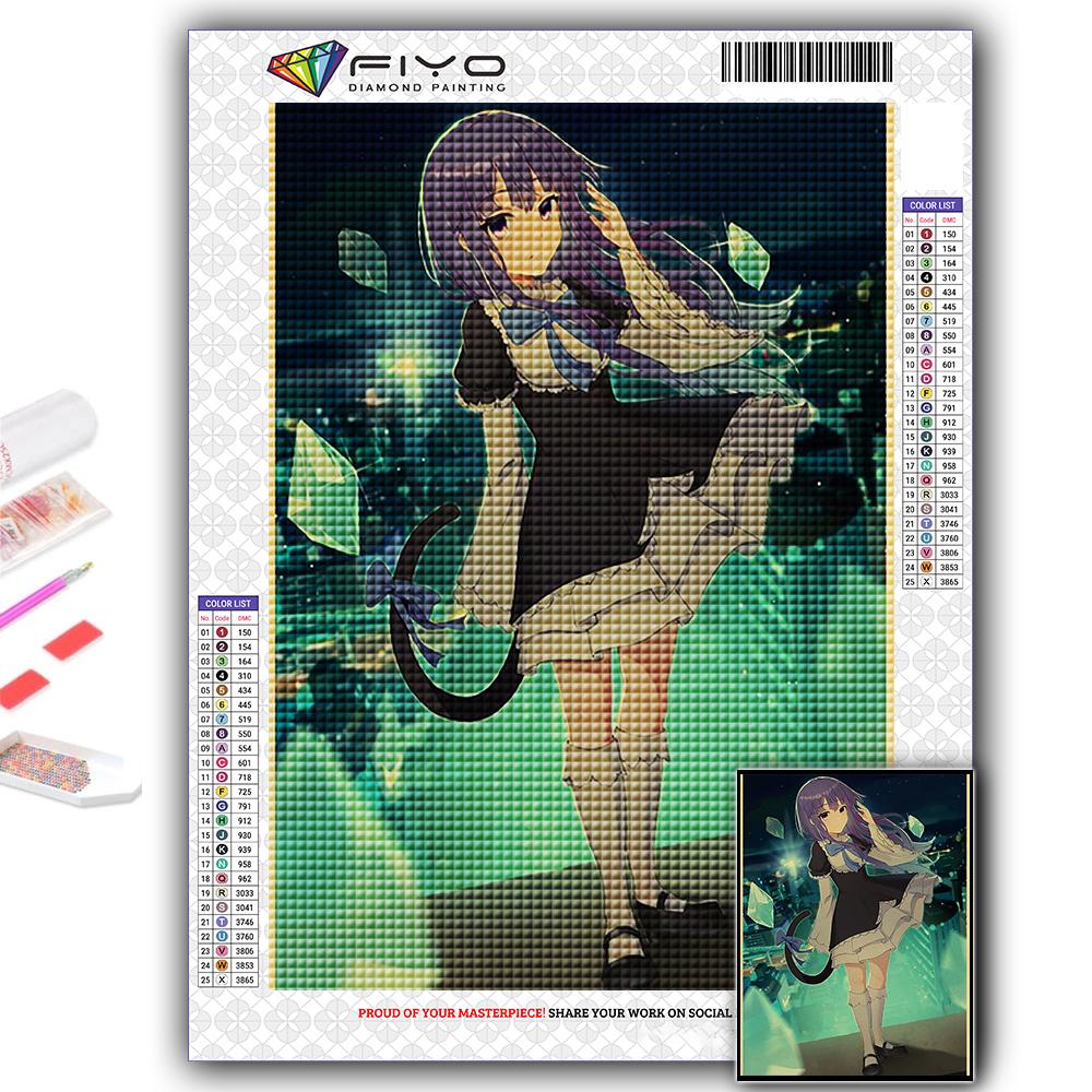 5D Алмазная картина Аниме Когда они плачут Хигураши DIY Алмазная вышивка Горный хрусталь Украшение дома