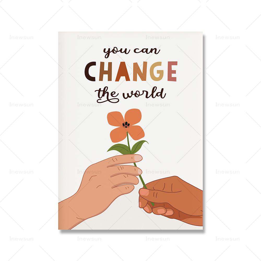 Инклюзивный класс Искусство Разнообразие Плакат Человеческое Равенство Принты Дети Настенная Картина На Холсте Любимая Доброта Декор Класса Картины