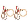 2Pcs Set Fitness Wooden Gymnastics Ring with Rope Children Sports Wooden Swings Rings