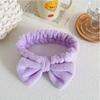 Soft Bow Make Up Hairband Coral Fleece Cosmetic Headbands Elastic Face Wash Headwear  Women