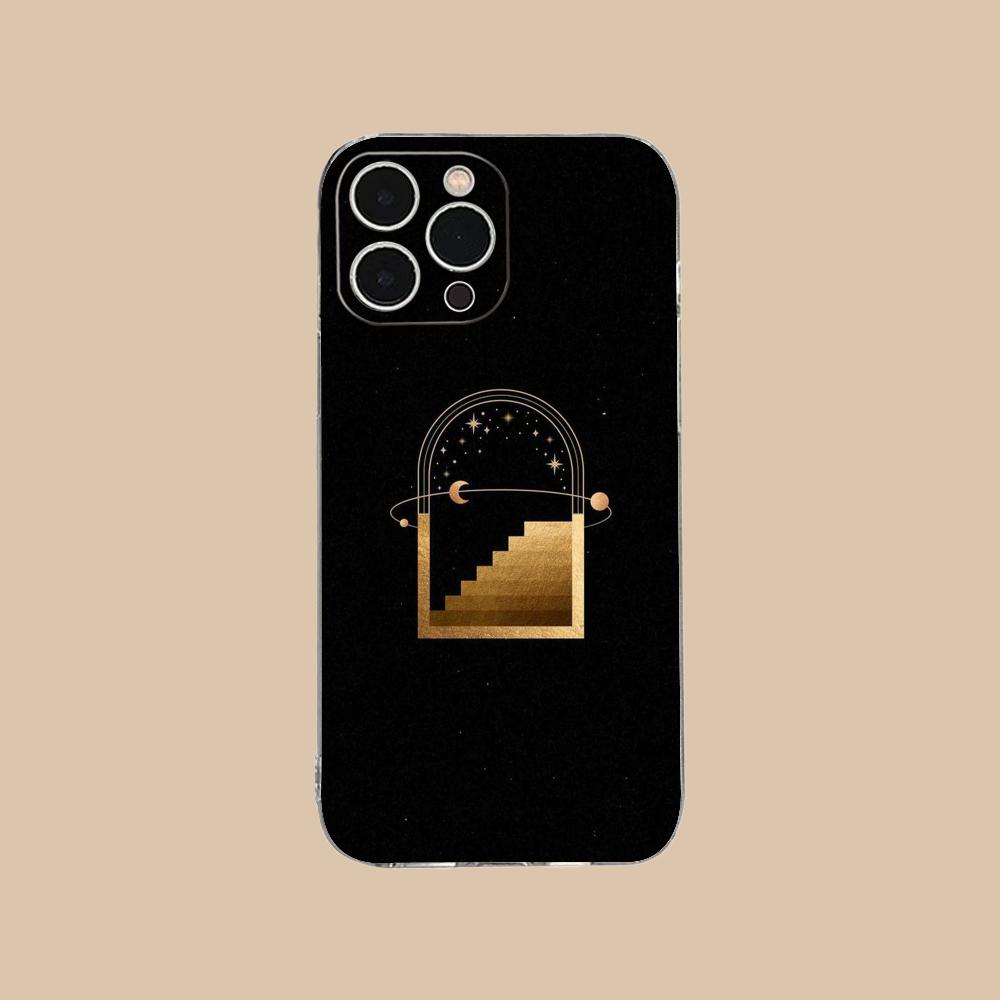 Чехол для мобильного телефона 'Солнце и Луна' для iPhone 17 16 15 14 13 12 11 X XR XS Air Pro Max Plus Mini Прозрачный Цветной Чехол для Мобильных Телефонов