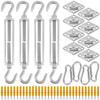 8Pcs Sun Shade Sail Hardware Kit Stainless Steel Sunshades Canopy Installation Kit for Install Awning Accessories Heavy Duty