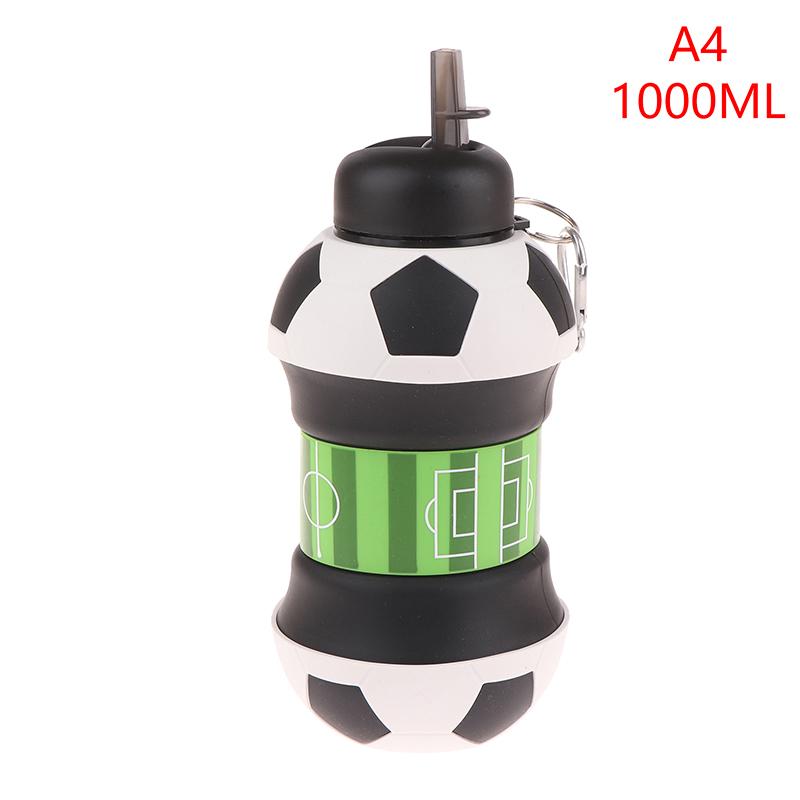 Fold Silicone Water Bottle Outdoor Basketball Football Tennis Golf Baseball Pickleball Leakproof Portable Kids Water Bottle