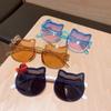 New Korean Style Cat Shape Children's Cute Cartoon Sunglasses Kids Anti UV Eyewear Round Colourful Sunglass
