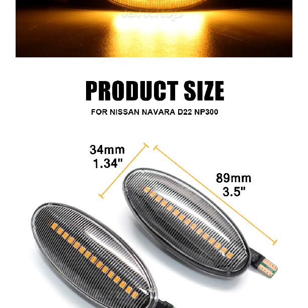 Dynamic Blinker LED Turn Signal Side Marker Light For Nissan Navara D22 NP300 Datsun Frontier Fiera PickUp Terrano SkystarTurn Signal 2