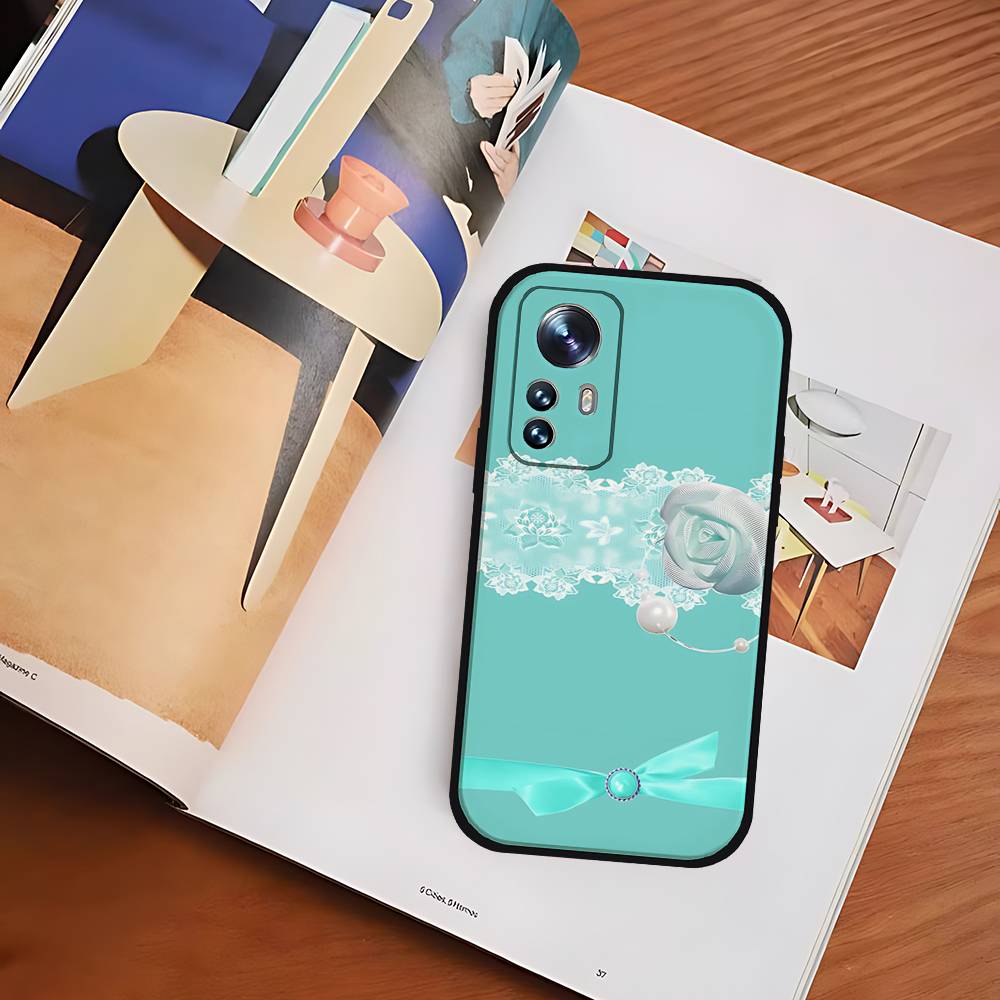 Голубой чехол для телефона Tiffany's для Xiaomi 11 12 Redmi Note 11 5G 8T 9A 9 10T Note 8 9 12S Ультратонкий, Ударопрочный, Черный