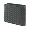 Inden Bill Compartment Coin Purse Black Background X Black Wickerwork Pattern [Indenya] Bi-fold Wallet, J, Included, Deerskin, Lacquer, 2006-01-158
