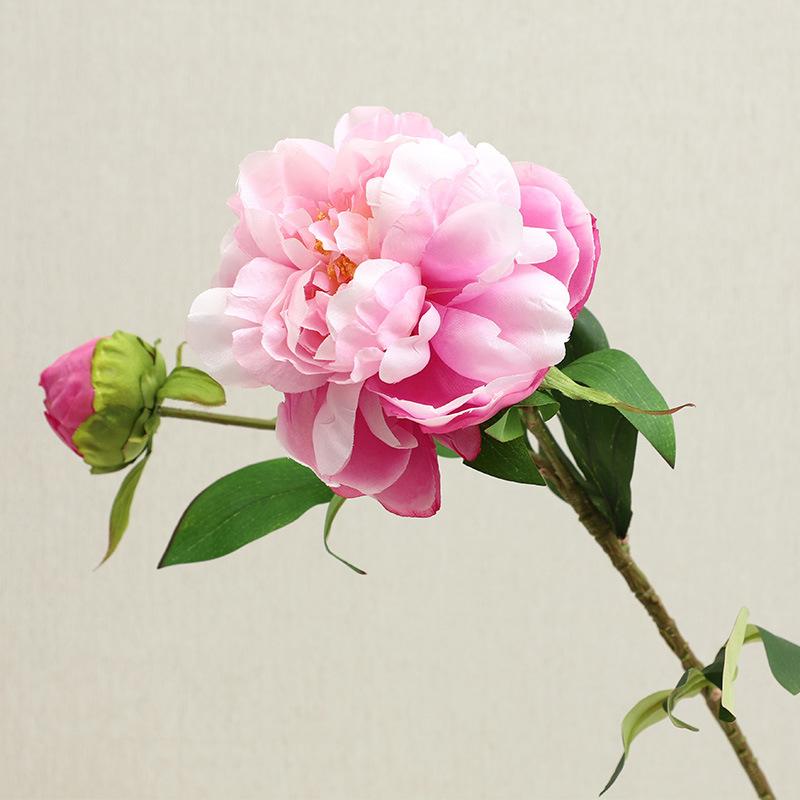 2 Головы Феникс Пион Цветок Имитация Новогоднего Украшения Дома Гостиной Части Искусственный Цветок Оптовая Продажа