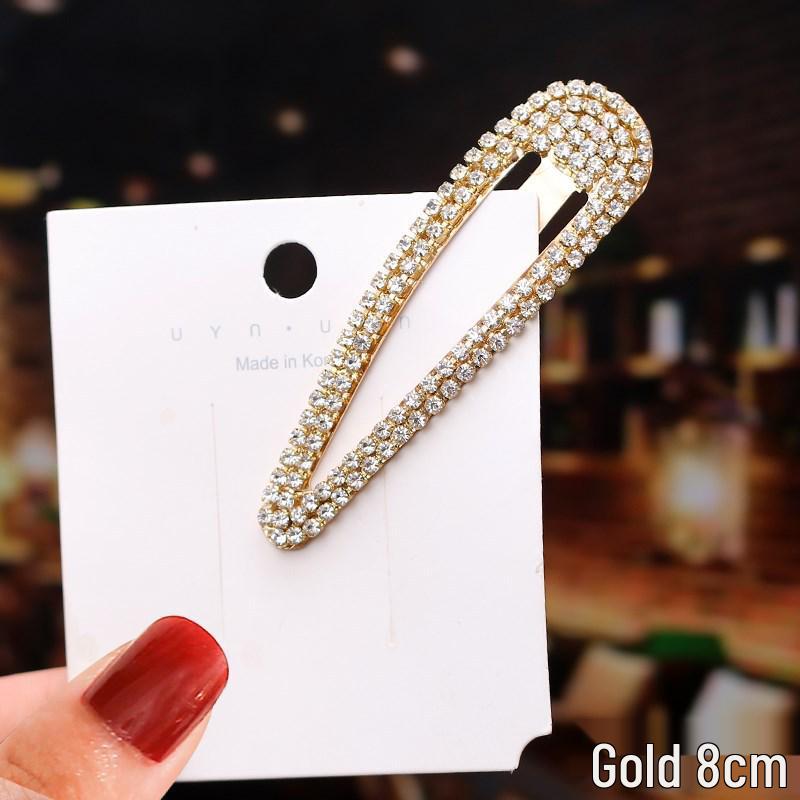 Korean Style Rhinestone Hair Clips & Hairpins: Versatile Alloy BB Clips for Bangs & Updos