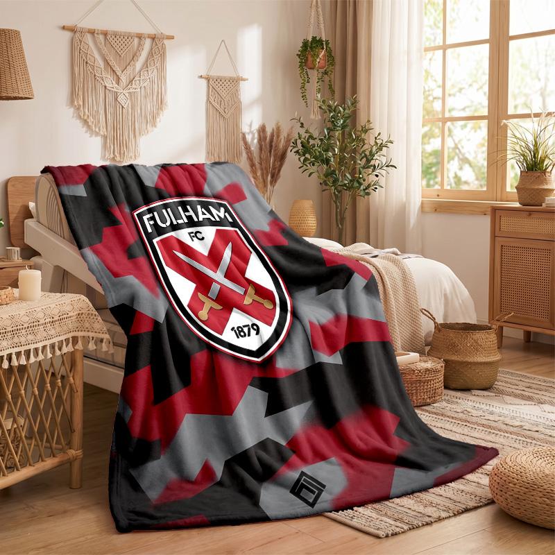 Fulham Football Print Flannel Blanket Soft Warm Sofa Bed Throw Blanket For Home Office Bedroom