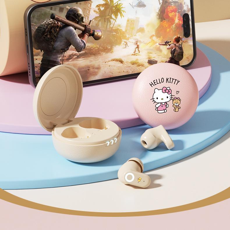Беспроводные Bluetooth-наушники Sanrio Hello Kitty J17 с шумоподавлением - Милый мультяшный унисекс-дизайн