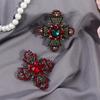 Red Cross Brooches For Women Vintage Pins Clothes Scarf Clip Jewelry