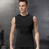 Men Sport Vest Round Neck Sleeveless High Elastic Breathable Tops Muscle Shaping Body Athletic Compression Tank Top