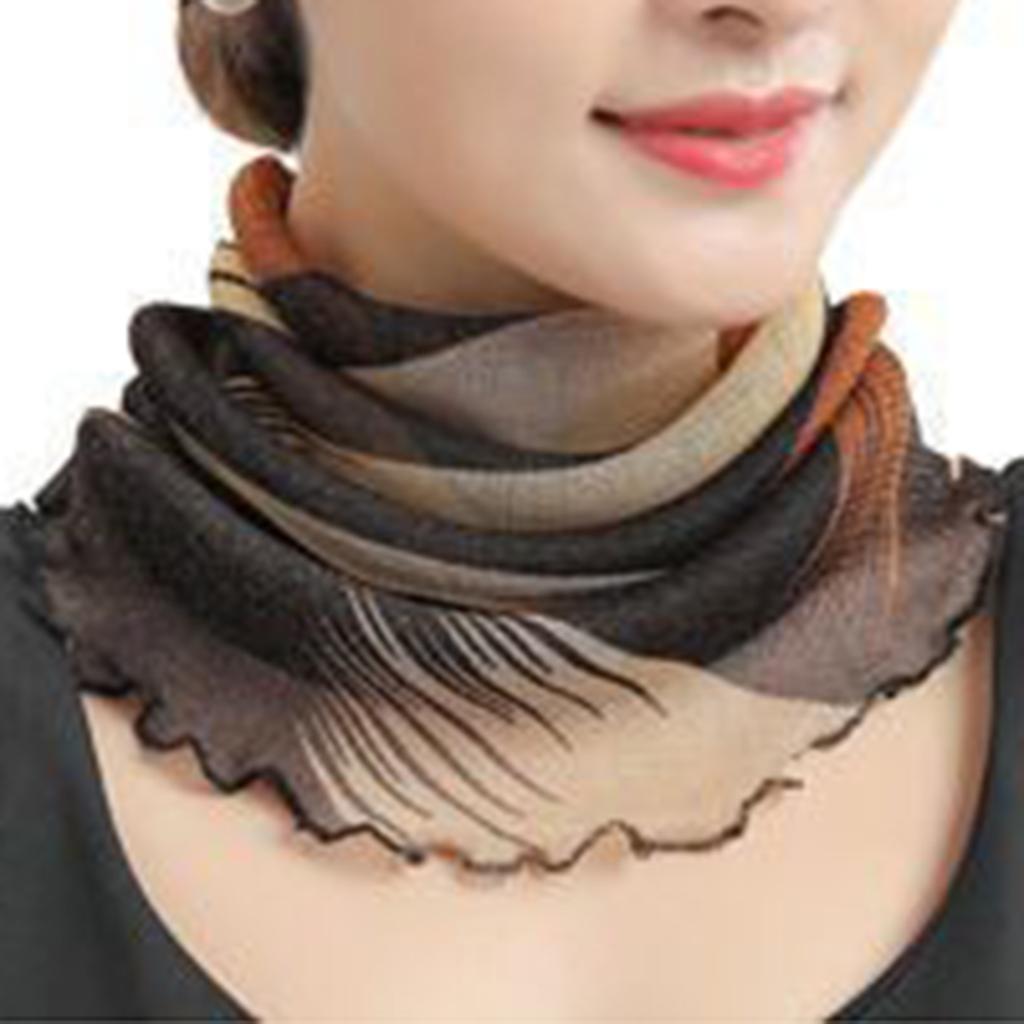 Summer Gauze Scarf Veil Ear Mask Hood Spring Lightweight Muffler Women Decorative Small Silk Scarf Sunscreen Mask