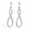 [L7449] - Silver 'Infini' Silver Earrings (rhodium-plated) - 25x6 Mm (infinity)