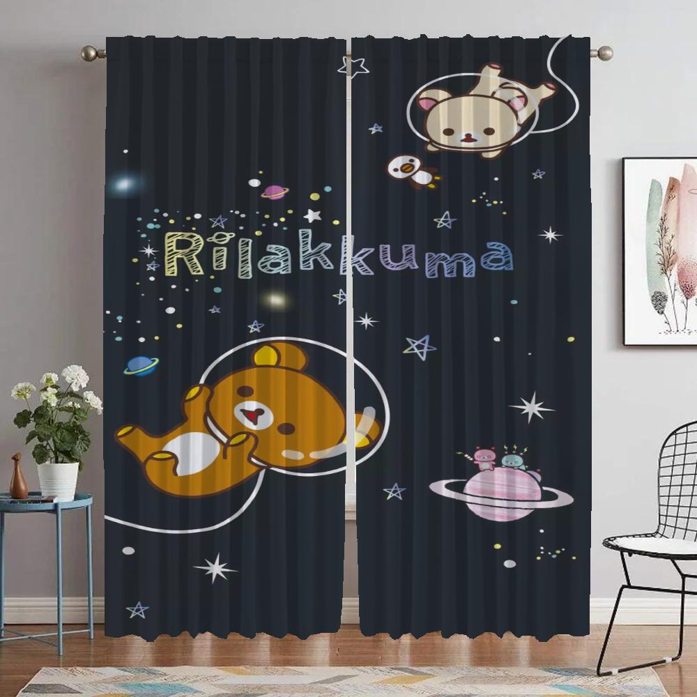 Элегантные шторы для комнаты 2 штуки Rilakkumas Перегородка Затемняющая штора для комнаты 2 панельные шторы Тюль для спальни гостиной кухни