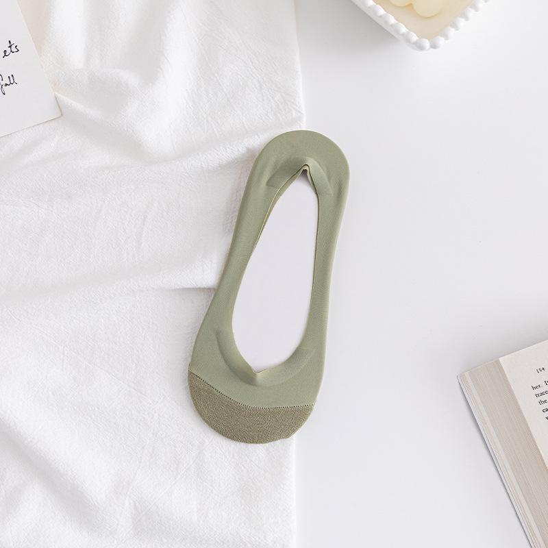 «Женские нескользящие носки-лодочки Ice Silk — невидимые, тонкие, с подошвой из чистого хлопка, идеально подходят для высоких каблуков летом».