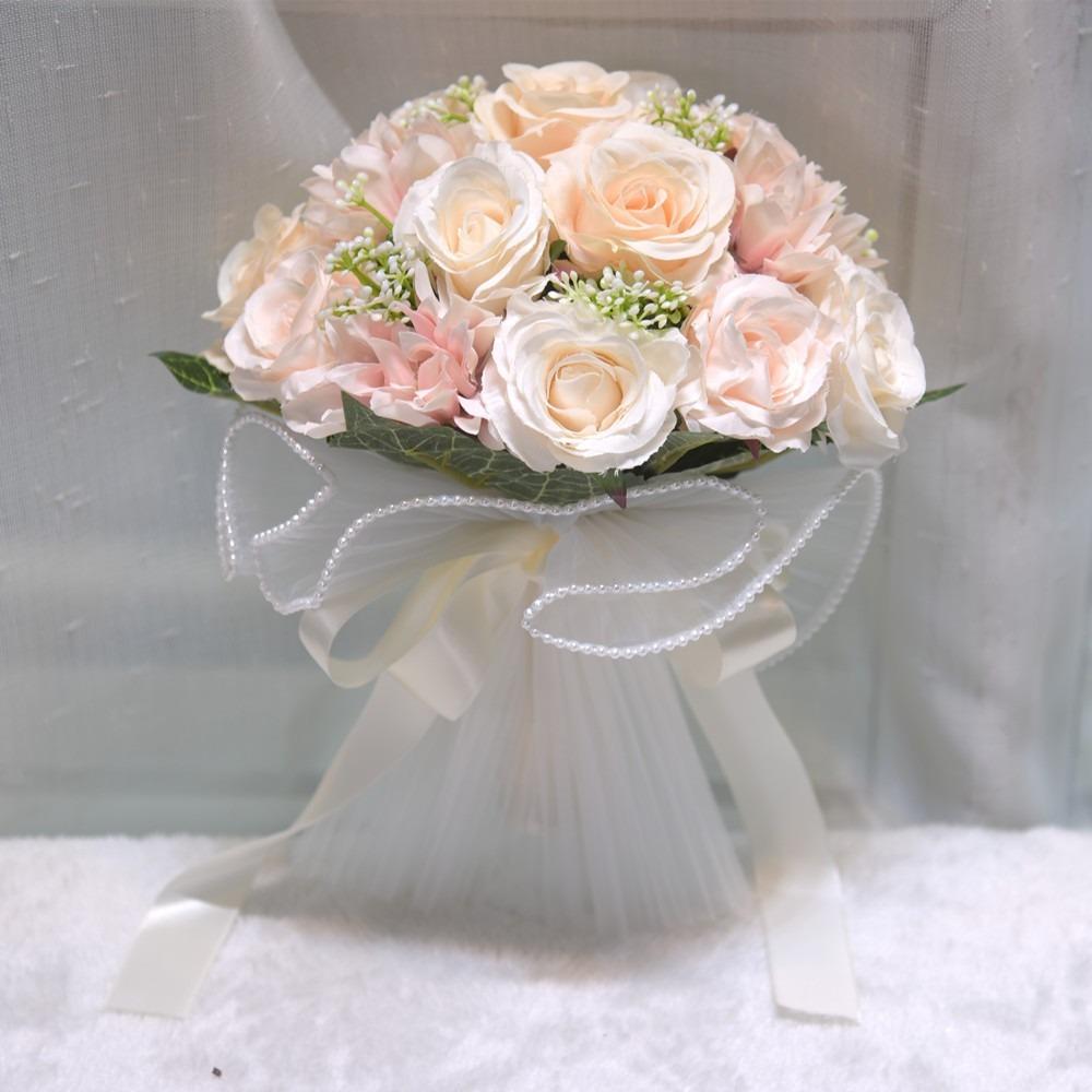 Exquisite Bridal Bouquet Baby's Breath White Rose Bouquet  Bride Accessories