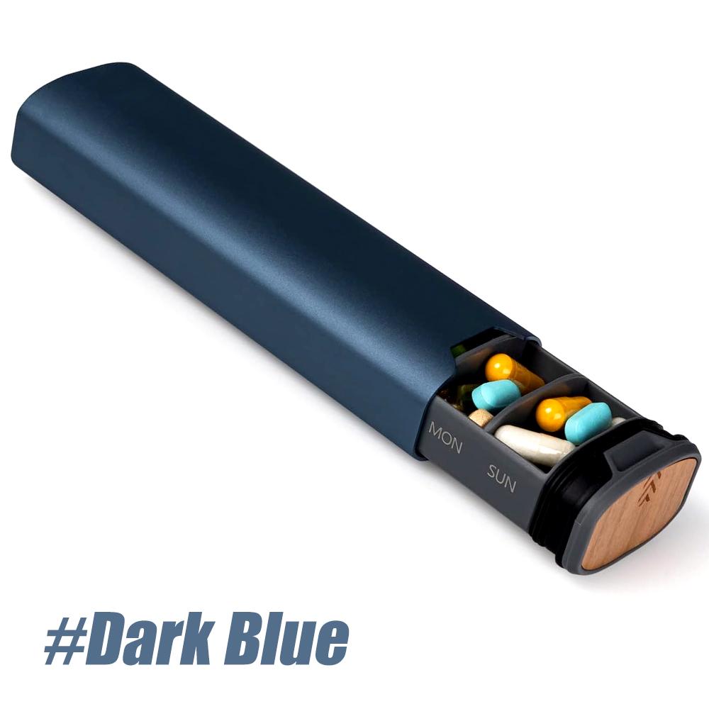 1 шт. 7-дневный еженедельный органайзер для таблеток из алюминиевого сплава и дерева, большая емкость для таблеток, витаминов и лекарств