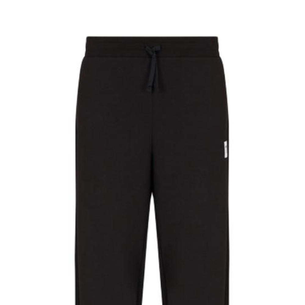 Emporio Armani EA7 Весна/Лето 25 Однотонные трикотажные джоггеры с кулиской и манжетами Унисекс Джоггеры Черный 7X000045-AF12116-UC001