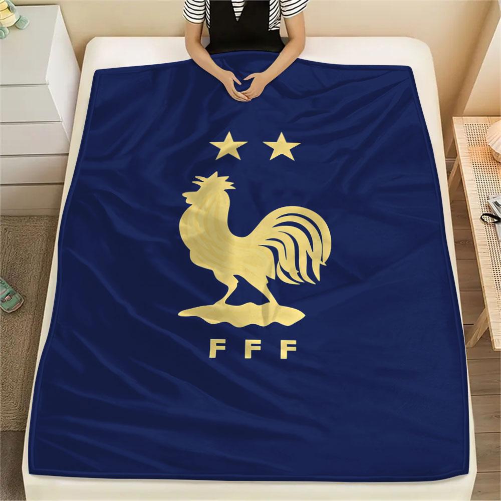 1PC France National Football Team Patterned Flannel Blanket Suitable For All Seasons for Home Decor Warmth and Comfort Gifts Holiday Present