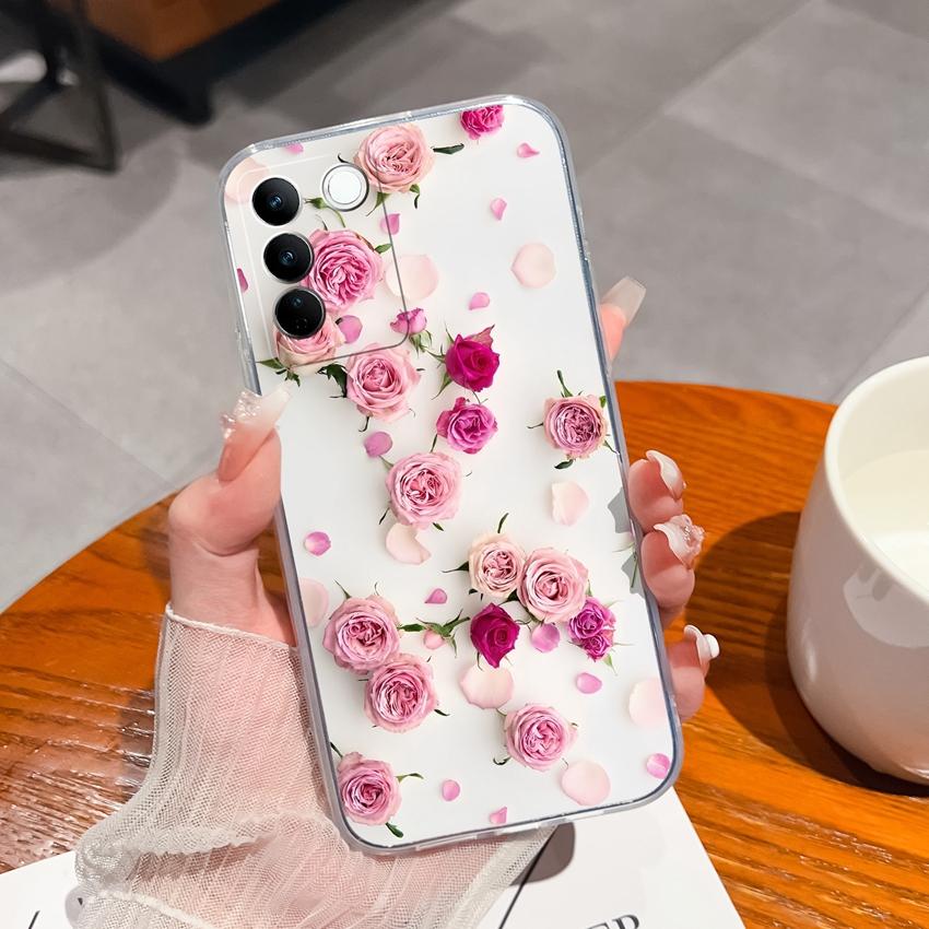Чехлы для телефонов Vivo S16 Pro Вкусные Фруктовые Узоры Прозрачный Силикон Улучшенный Полностью Закрывающийся Пылезащитный Корпус Для Vivo S16e Чехлы