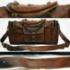 Винтажная коричневая спортивная спортивная сумка из козьей кожи, дорожный чемодан из натуральной мужской сумки, коричневая