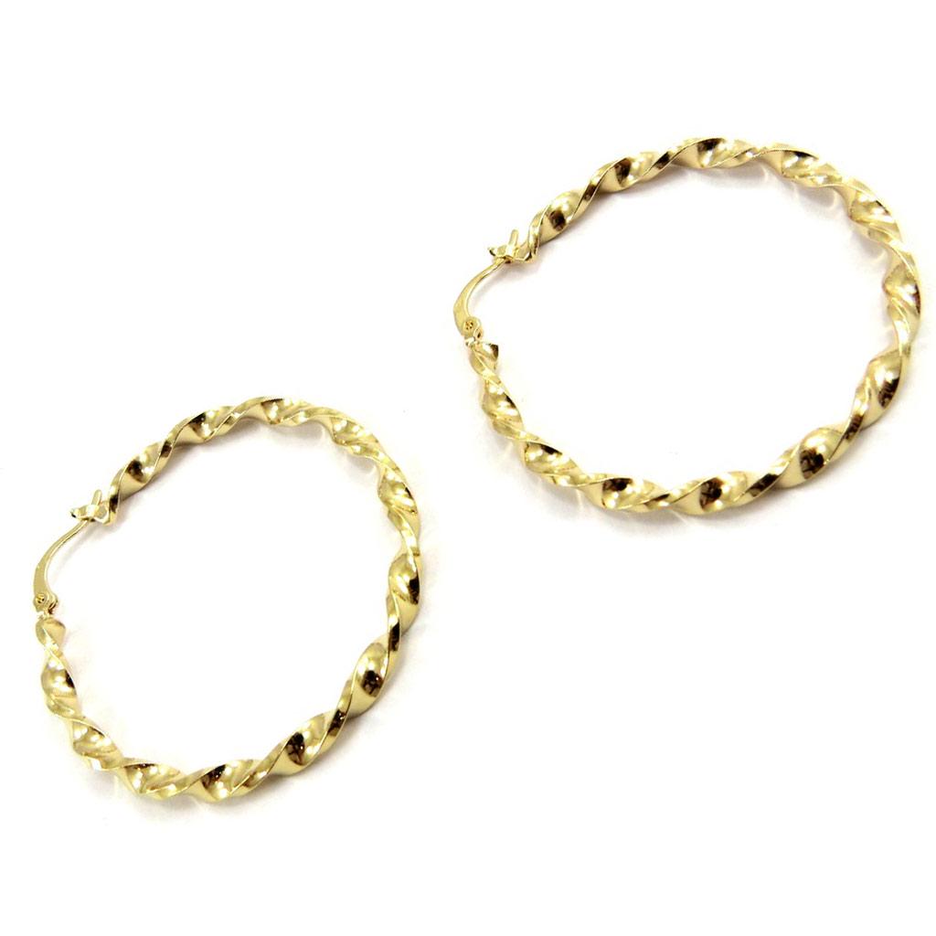 Les Trésors De Lily [L4311] - Позолоченные серьги-кольца «Торсады» - 40x3 мм