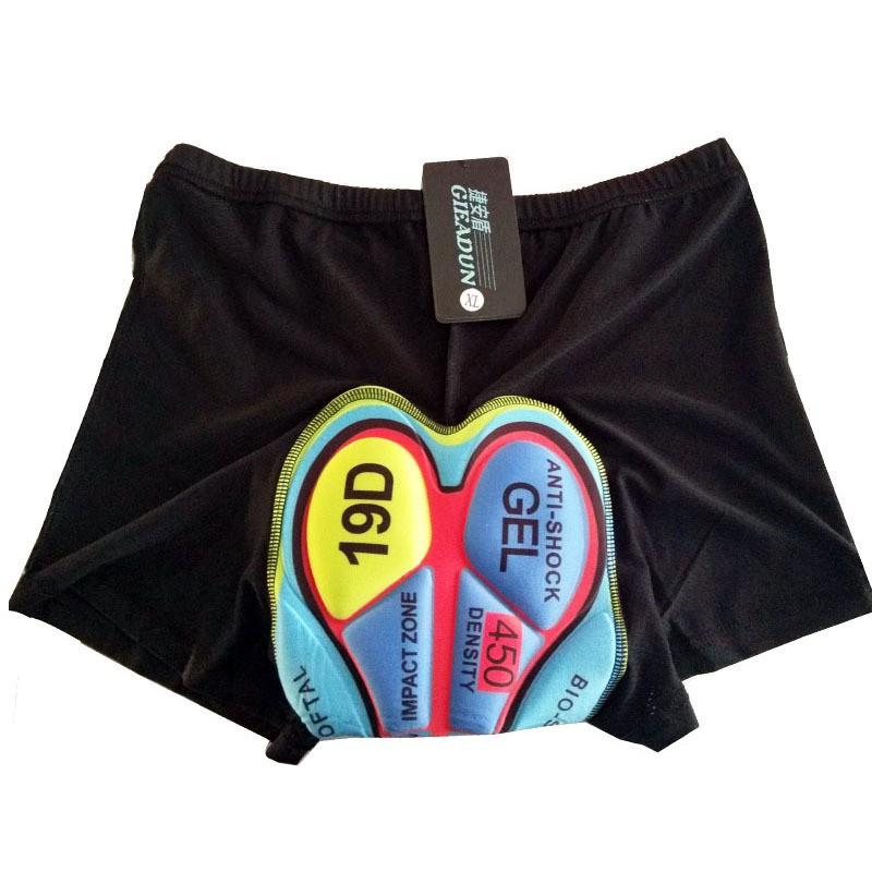 Mens Cycling Shorts With 19D Gel Pad Quick-Dry Bike Underwear Road Riding