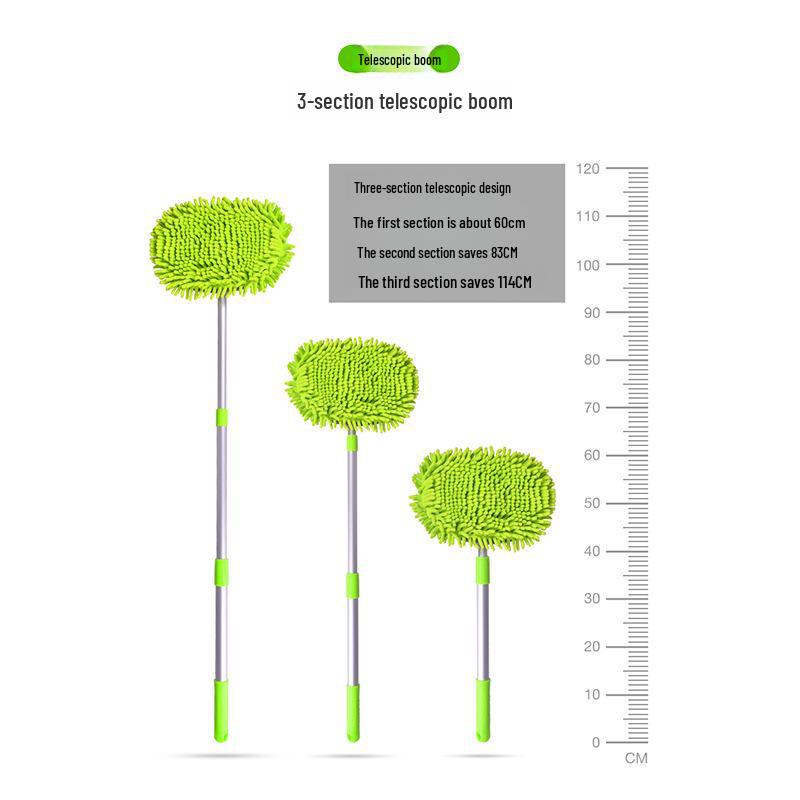 Выдвижная швабра для мытья автомобиля с мягкой щетиной — бережно относится к краске, в комплект входит инструмент для чистки автомобиля